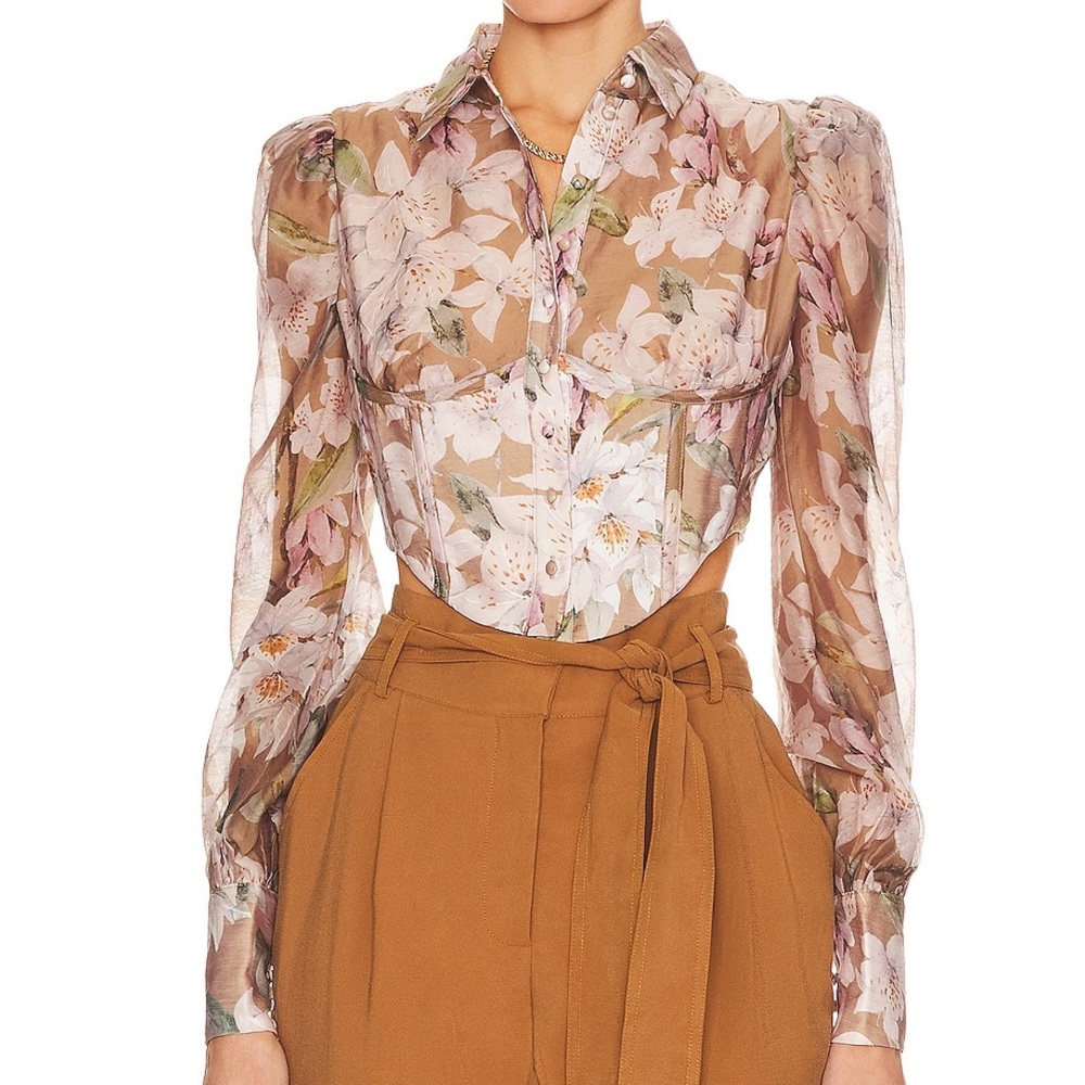 Bardot Valentina Corset Top in Lily Floral